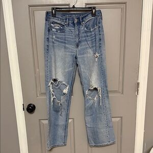 American Eagle Outfitters Light Blue Ripped Boyfriend Jeans